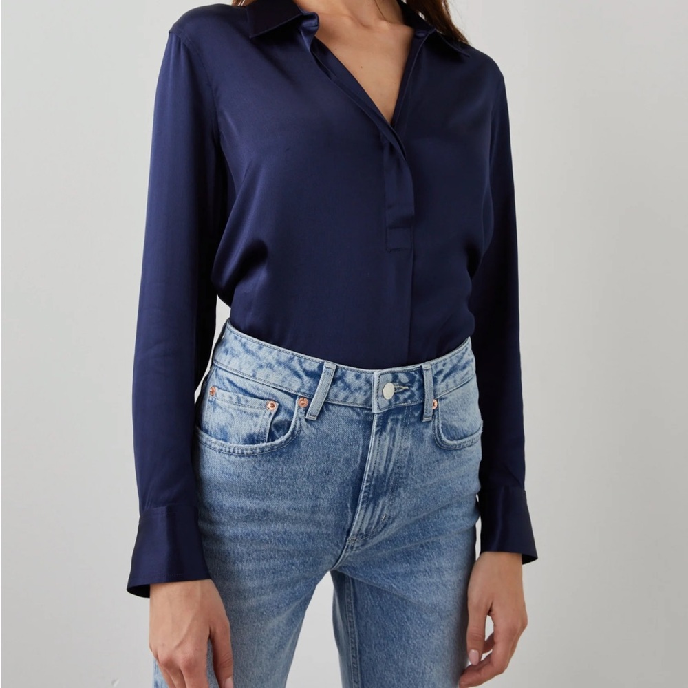 Rails Midnight Blue Satin Shirt